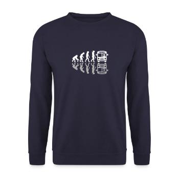 Évolution humaine Drôle de chauffeur de bus Busman Driving - Sweat-shirt Unisexe - marine - Devant - Alina (178cm) & Michal (187cm)