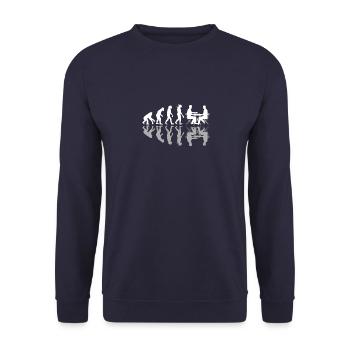 Human Evolution Chess Player Pieces Board Games - Unisex Pullover - Navy - Vorne - Alina (178cm) & Michal (187cm)