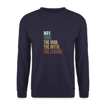 Mai 1990 L’homme Le mythe La légende - Sweat-shirt Unisexe - marine - Devant - Alina (178cm) & Michal (187cm)