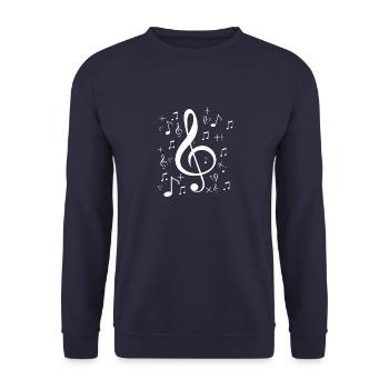 Music Sheet Music Love - Unisex Sweatshirt - navy - Front - Alina (178cm) & Michal (187cm)
