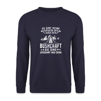 Bushcraft Survival Überleben in der Bushcrafter - Unisex Pullover - Navy - Vorne - Alina (178cm) & Michal (187cm)