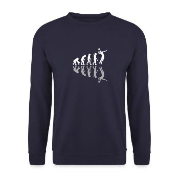Evolution humaine Volleyball Joueur Sport Amoureux - Sweat-shirt Unisexe - marine - Devant - Alina (178cm) & Michal (187cm)