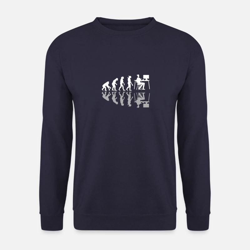 Evolution humaine Concepteur Web Humour Design numérique - Sweat-shirt Unisexe - marine