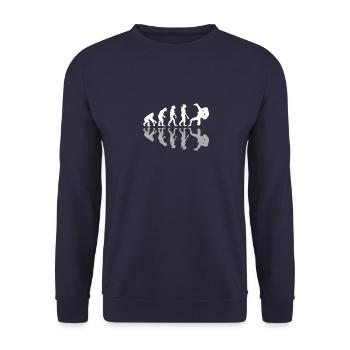 Human Evolution Wrestling Lover Combat Sports - Unisex Sweatshirt - navy - Front - Alina (178cm) & Michal (187cm)