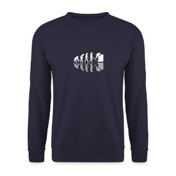 Escalade Évolution humaine Grimpeurs Humour Escalade - Sweat-shirt Unisexe - marine - Devant - Alina (178cm) & Michal (187cm)