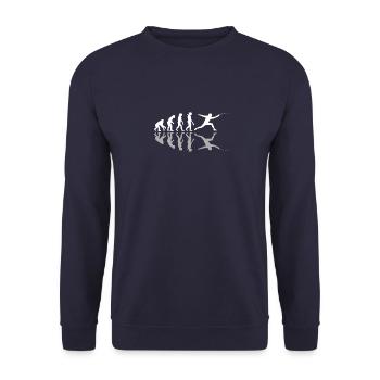 Funny Fencing Human Evolution Fencer Sport Lover - Unisex Sweatshirt - navy - Front - Alina (178cm) & Michal (187cm)