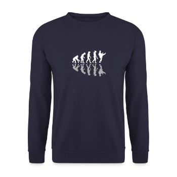 Human Evolution Karate Martial Arts Lover MMA - Unisex Sweatshirt - navy - Front - Alina (178cm) & Michal (187cm)