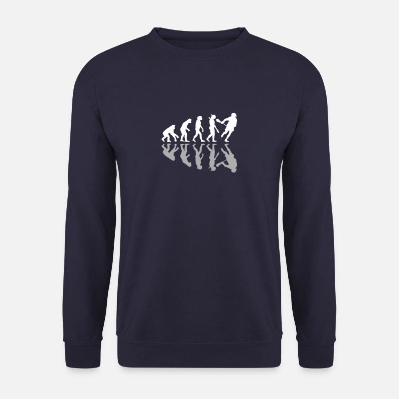 Lacrosse Player Human Evolution Goalie Sticks - Unisex Sweatshirt - navy
