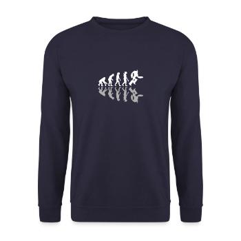 Robotics Human Evolution Robot Lover Engineering - Unisex Pullover - Navy - Vorne - Alina (178cm) & Michal (187cm)