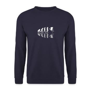 Evolution humaine Ski Ski Snowboard Hiver - Sweat-shirt Unisexe - marine - Devant - Alina (178cm) & Michal (187cm)