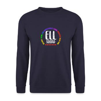ELL Squad School Assistant School English Language - Unisex Sweatshirt - navy - Front - Alina (178cm) & Michal (187cm)