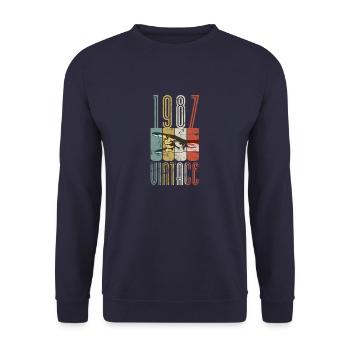 Millésime 1987 - Sweat-shirt Unisexe - marine - Devant - Alina (178cm) & Michal (187cm)
