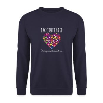 Feingefühl schadet nie Ergotherapeut Behandlung - Unisex Pullover - Navy - Vorne - Alina (178cm) & Michal (187cm)
