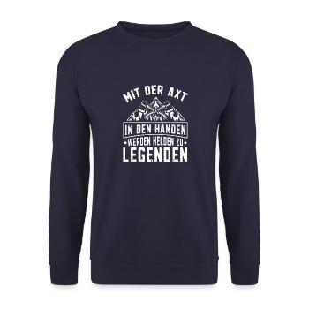 Bushcraft Survival Überleben in der Bushcrafter - Unisex Pullover - Navy - Vorne - Alina (178cm) & Michal (187cm)