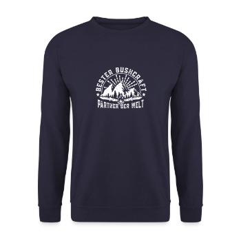 Bushcraft Survival in the Bushcrafter - Unisex Sweatshirt - navy - Front - Alina (178cm) & Michal (187cm)