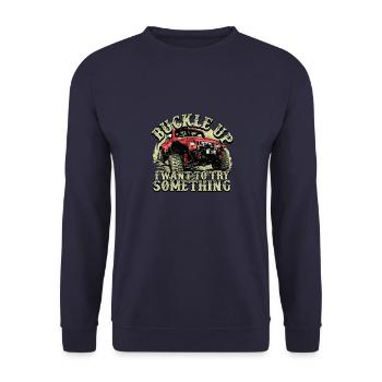 Monster Truck Racer Lifestyle Off Road Racing Gesc - Unisex Sweatshirt - navy - Front - Alina (178cm) & Michal (187cm)