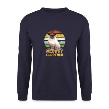 Ragdoll Cat Meowdy Purrtner, Cat lover, Ragdolls - Unisex Sweatshirt - navy - Front - Alina (178cm) & Michal (187cm)