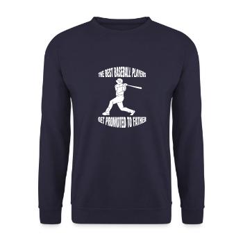 Baseball Vater Baseballliebhaber Baseballspiel Dad - Unisex Pullover - Navy - Vorne - Alina (178cm) & Michal (187cm)