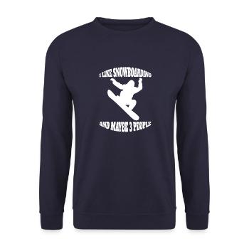 Snowboard Spruch Wintersport Snowboardfahrer - Unisex Pullover - Navy - Vorne - Alina (178cm) & Michal (187cm)
