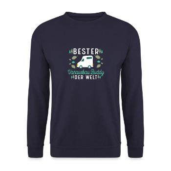 Camping Natur Road Trip Wohnmobil Busausbau - Unisex Pullover - Navy - Vorne - Alina (178cm) & Michal (187cm)