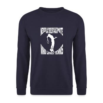 Tennisspieler Tennisverein Tennis Tennisschläger - Unisex Pullover - Navy - Vorne - Alina (178cm) & Michal (187cm)