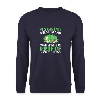 Garten Kriege Mama Kleingärtnerin Gartenarbeit - Unisex Pullover - Navy - Vorne - Alina (178cm) & Michal (187cm)