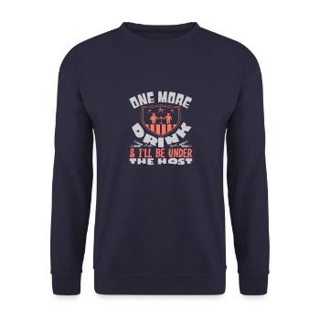 EIN WEITERES GETRÄNK WERDE ICH UNTER DEM GASTGEBER SEIN - Unisex Pullover - Navy - Vorne - Alina (178cm) & Michal (187cm)