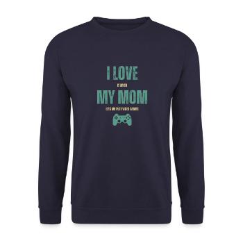 J’adore quand ma mère me laisse jouer à des jeux vidéo - Sweat-shirt Unisexe - marine - Devant - Alina (178cm) & Michal (187cm)