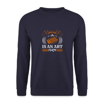 BARBECUING IS AN ART FORM - Unisex Sweatshirt - navy - Front - Alina (178cm) & Michal (187cm)