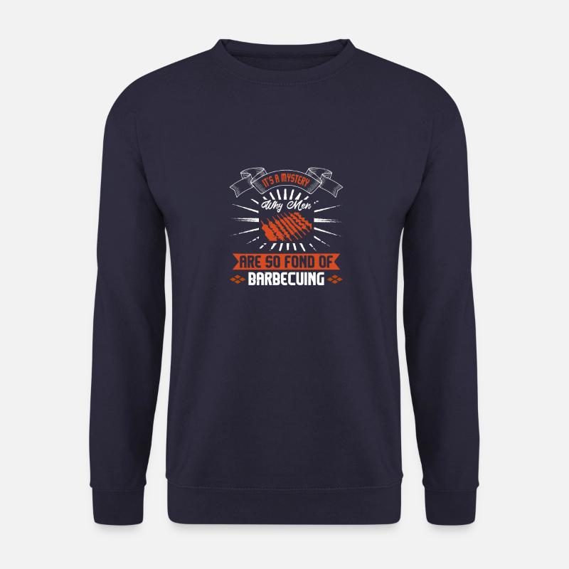 ES IST EIN RÄTSEL, WARUM MÄNNER SO GERNE GRILLEN - Unisex Pullover - Navy