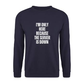 Je ne suis là que parce que le serveur est drôle - Sweat-shirt Unisexe - marine - Devant - Alina (178cm) & Michal (187cm)