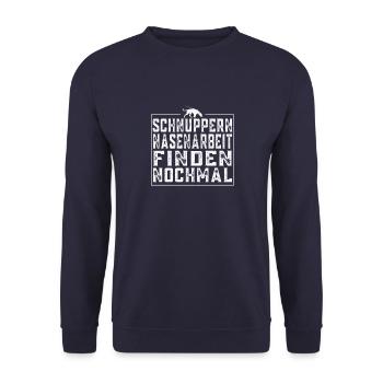 Schnuppern Nasenarbeit Finden Nochmal Mantrailing - Unisex Pullover - Navy - Vorne - Alina (178cm) & Michal (187cm)