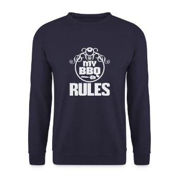 RÈGLES DU BBQ MV - Sweat-shirt Unisexe - marine - Devant - Alina (178cm) & Michal (187cm)