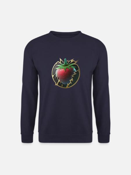 Erdbeere 3D Frucht Obst Abstrakt Gen Z Vegan - Unisex Pullover - Navy