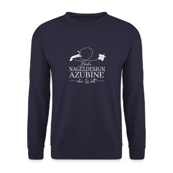 Beste Nageldesign Azubine Nageldesignerin Geschenk - Unisex Pullover - Navy - Vorne - Alina (178cm) & Michal (187cm)