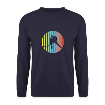 Eishockey Eishockeyspieler Eishockeyteam Hockeyfan - Unisex Pullover - Navy - Vorne - Alina (178cm) & Michal (187cm)