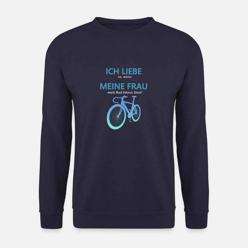 Rennrad Liebe meine Frau 3D Perspektive Türkis - Unisex Pullover - Navy