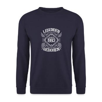 1993 wurden Legenden geboren - Unisex Pullover - Navy - Vorne - Alina (178cm) & Michal (187cm)