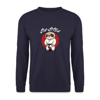Lustiges Faultier Brasilianisches Jiu Jitsu und - Unisex Pullover - Navy - Vorne - Alina (178cm) & Michal (187cm)
