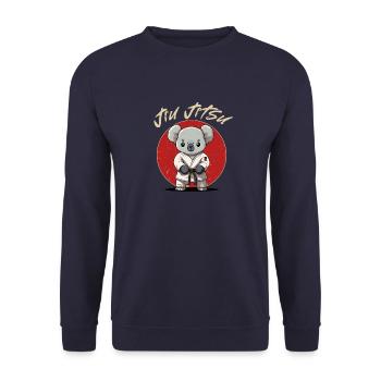 BJJ MMA Koala - Lustiges Jiu Jitsu Grappling - Unisex Pullover - Navy - Vorne - Alina (178cm) & Michal (187cm)
