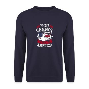 YOU CAN NOT CONQUER AMERICA - Unisex Sweatshirt - navy - Front - Alina (178cm) & Michal (187cm)