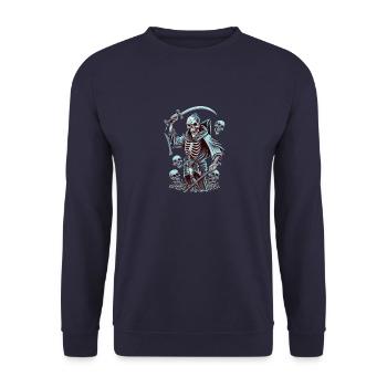 Horror Seelensammler - Untot Tod Okkult Goth - Unisex Pullover - Navy - Vorne - Alina (178cm) & Michal (187cm)
