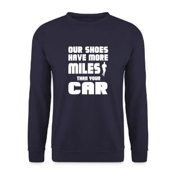 Marathon Triathlon Running joggen Biking Radfahren - Unisex Pullover - Navy - Vorne - Alina (178cm) & Michal (187cm)