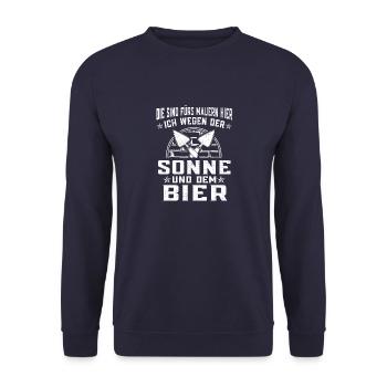 Sonne Mauern Bauarbeiter Bau Baustelle Geschenk - Unisex Pullover - Navy - Vorne - Alina (178cm) & Michal (187cm)