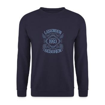 1993 wurden Legenden geboren - Unisex Pullover - Navy - Vorne - Alina (178cm) & Michal (187cm)