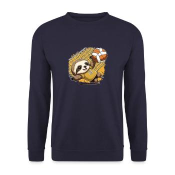 Volleyball Niedliches Faultier Jungen Mädchen - - Unisex Pullover - Navy - Vorne - Alina (178cm) & Michal (187cm)