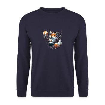 Volleyball Fuchs - Fuchs und Volleyball - Unisex Pullover - Navy - Vorne - Alina (178cm) & Michal (187cm)