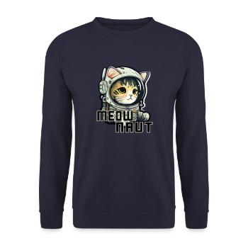 Meownaut astronaute chat pour chat papa - Sweat-shirt Unisexe - marine - Devant - Alina (178cm) & Michal (187cm)
