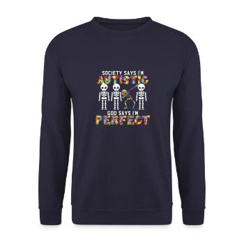 Autismus-Bewusstseins-Bewegung Sonderpädagogik Ges - Unisex Pullover - Navy - Vorne - Alina (178cm) & Michal (187cm)