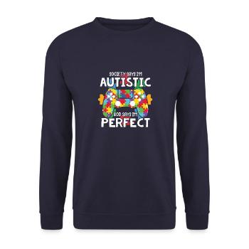 Mouvement de sensibilisation à l’éducation spécialisée Autisme G - Sweat-shirt Unisexe - marine - Devant - Alina (178cm) & Michal (187cm)